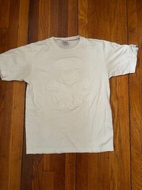 BAPE White Embossed Logo Short Sleeve T-Shirt